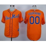 Youth New York Mets Customized Los Orange MLB Cool Base Jersey