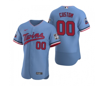 Men's Minnesota Twins Custom Nike Light Blue Stitched MLB Flex Base Jersey