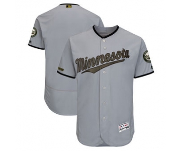 Men's Minnesota Twins Majestic Gray 2018 Memorial Day Authentic Collection Flex Base Team Custom Jersey