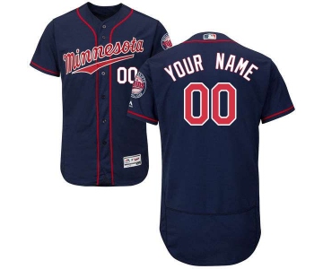 Mens Minnesota Twins Navy Blue Customized Flexbase Majestic MLB Collection Jersey