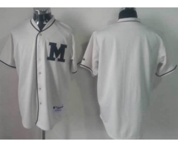 Kids' Milwaukee Brewers Customized 1913 Cream M Patch Jersey