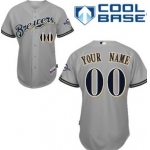 Kids' Milwaukee Brewers Customized Gray Jersey