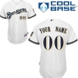 Kids' Milwaukee Brewers Customized White Jersey