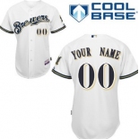 Men's Milwaukee Brewers Customized White Jersey