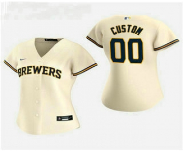 Women's Custom Milwaukee Brewers 2020 Cream Home Nike Jersey