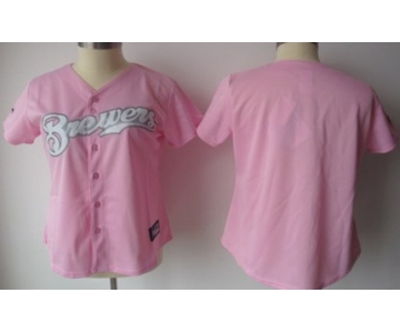 Women's Milwaukee Brewers Customized Pink Jersey