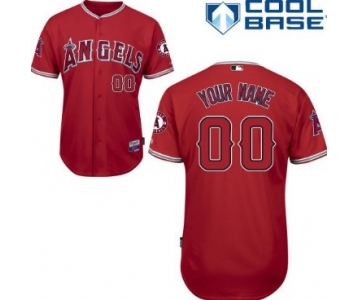 Men's LA Angels of Anaheim Customized Red Jersey