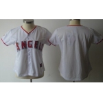Women's LA Angels of Anaheim Customized White With Red Jersey