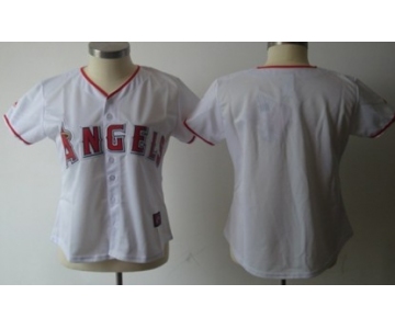 Women's LA Angels of Anaheim Customized White With Red Jersey