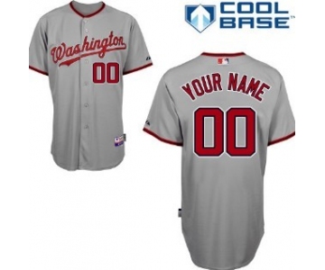 Kids' Washington Nationals Customized Gray Jersey