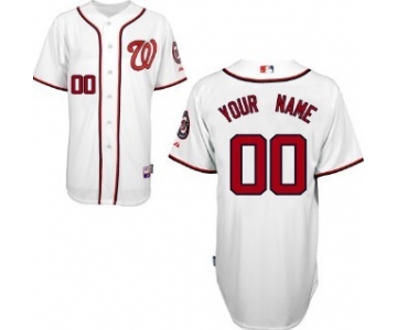 Kids' Washington Nationals Customized White Jersey