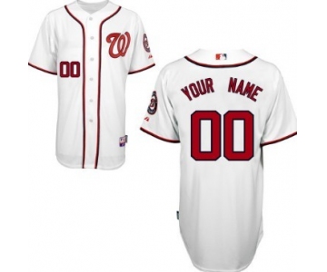 Men's Washington Nationals Customized White Jersey