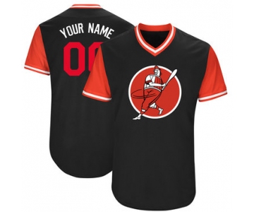 Nationals Black Men's Customized Throwback New Design Jersey