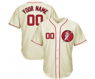 Nationals Cream Men's Customized Cool Base New Design Jersey