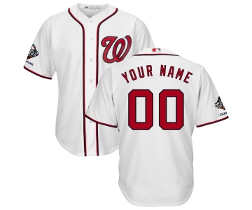 Washington Nationals Majestic 2019 World Series Champions Home Official Cool Base Custom White Jersey