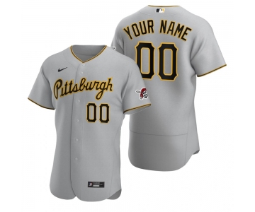 Men's Pittsburgh Pirates Custom Nike Gray Stitched MLB Flex Base 2020 Road Jersey