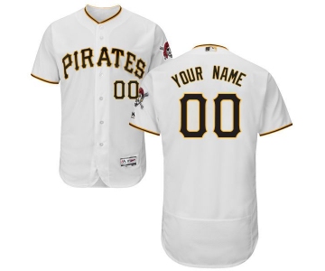 Mens Pittsburgh Pirates White Customized Flexbase Majestic MLB Collection Jersey