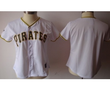 Women's Pittsburgh Pirates Customized White With Black Jersey