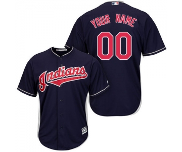 Authentic Navy Blue Baseball Alternate Youth Jersey Customized Cleveland Indians Cool Base