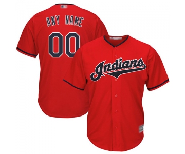 Authentic Scarlet Baseball Alternate Youth Jersey Customized Cleveland Indians Cool Base