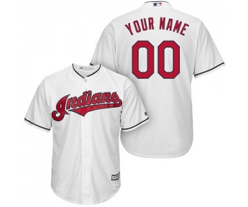 Authentic White Baseball Home Youth Jersey Customized Cleveland Indians Cool Base