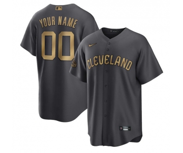 Men's Cleveland Guardians Active Player Custom Charcoal 2022 All-Star Cool Base Stitched Baseball Jersey