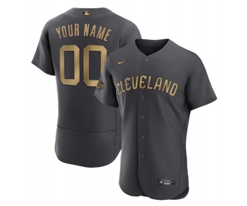 Men's Cleveland Guardians Active Player Custom Charcoal 2022 All-Star Flex Base Stitched MLB Jersey