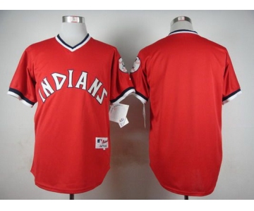 Men's Cleveland Indians Customized 1974 Turn Back The Clock Red Jersey