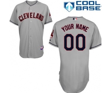 Men's Cleveland Indians Customized Gray Jersey
