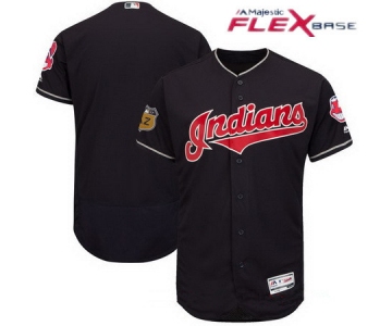 Men's Cleveland Indians Majestic Navy Blue 2017 Spring Training Authentic Flex Base Stitched MLB Custom Jersey