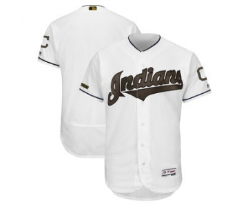 Men's Cleveland Indians Majestic White 2018 Memorial Day Authentic Collection Flex Base Team Custom Jersey
