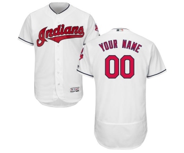 Mens Cleveland Indians White Customized Flexbase Majestic MLB Collection Jersey