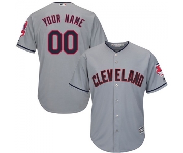 Replica Grey Baseball Road Youth Jersey Customized Cleveland Indians Cool Base
