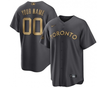 Men's Toronto Blue Jays Active Player Custom Charcoal 2022 All-Star Cool Base Stitched Baseball Jersey