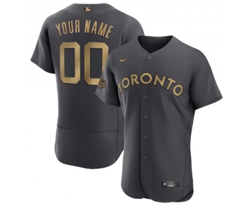 Men's Toronto Blue Jays Active Player Custom Charcoal 2022 All-Star Flex Base Stitched MLB Jersey