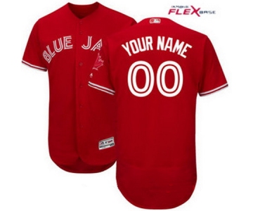 Men's Toronto Blue Jays Scarlet Red Custom Stitched MLB 2017 Majestic Flex Base Jersey