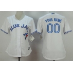 Women's Toronto Blue Jays Customized White Home 2015 MLB Cool Base Jersey