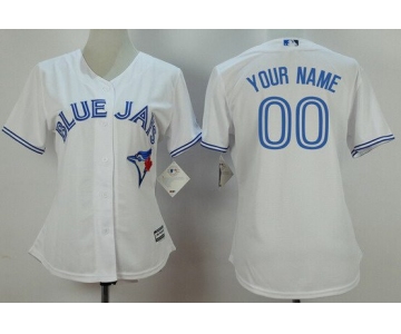 Women's Toronto Blue Jays Customized White Home 2015 MLB Cool Base Jersey