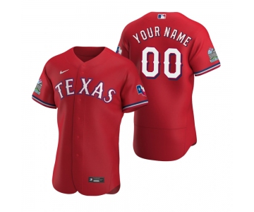 Men's Texas Rangers Custom Nike Scarlet Stitched MLB Flex Base Jersey