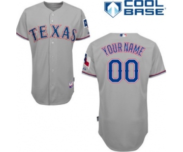 Men's Texas Rangers Customized 2014 Gray Jersey