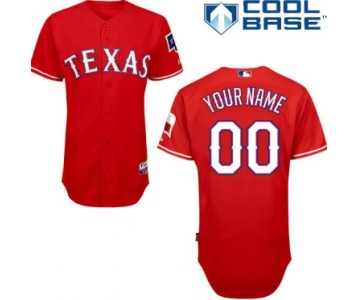 Men's Texas Rangers Customized 2014 Red Jersey