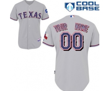 Men's Texas Rangers Customized Gray Jersey