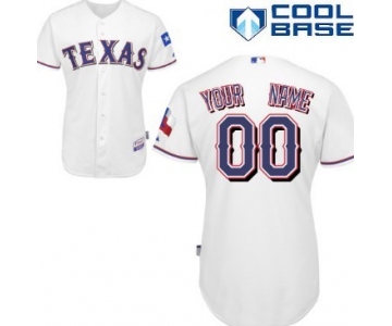 Men's Texas Rangers Customized White Jersey