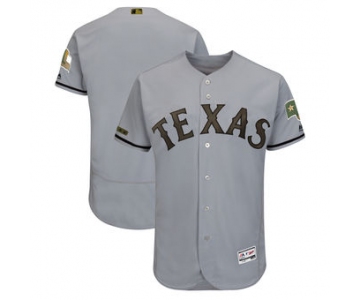 Men's Texas Rangers Majestic Gray 2018 Memorial Day Authentic Collection Flex Base Team Custom Jersey