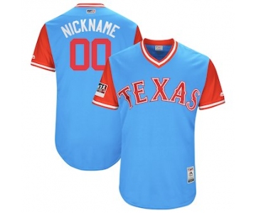 Men's Texas Rangers Majestic Light Blue 2018 Players' Weekend Authentic Flex Base Custom Jersey