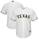 Men's Texas Rangers Majestic White 2018 Memorial Day Cool Base Team Custom Jersey