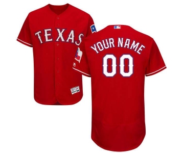 Mens Texas Rangers Red Customized Flexbase Majestic MLB Collection Jersey