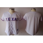 Women's Texas Rangers Customized White With Blue Jersey