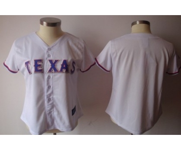 Women's Texas Rangers Customized White With Blue Jersey