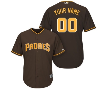 Mens San Diego Padres Alternate Brown Customized Majestic MLB Jersey